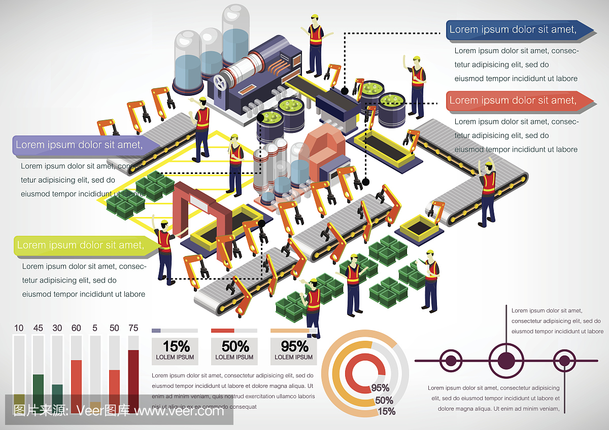 說明信息圖形工廠設(shè)備的概念